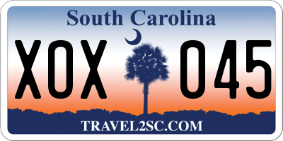 SC license plate XOX045