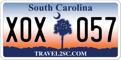 SC license plate XOX057