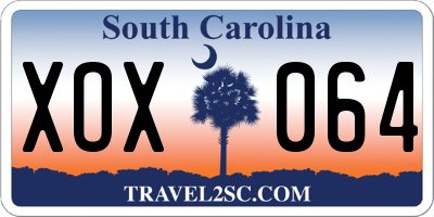 SC license plate XOX064