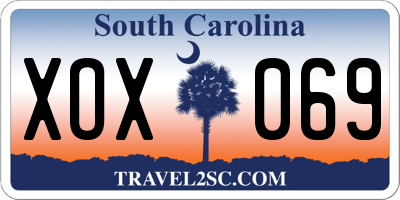 SC license plate XOX069