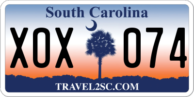 SC license plate XOX074