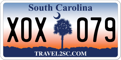 SC license plate XOX079