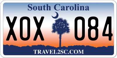 SC license plate XOX084