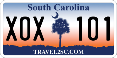 SC license plate XOX101