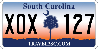 SC license plate XOX127