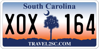 SC license plate XOX164