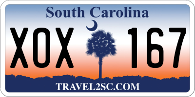 SC license plate XOX167