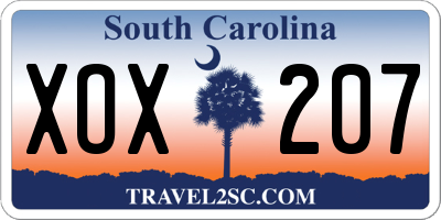 SC license plate XOX207