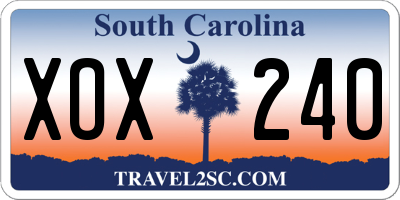 SC license plate XOX240