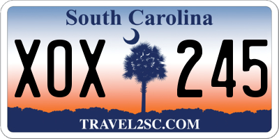 SC license plate XOX245