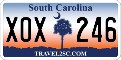 SC license plate XOX246