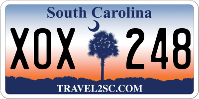 SC license plate XOX248