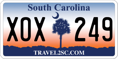 SC license plate XOX249