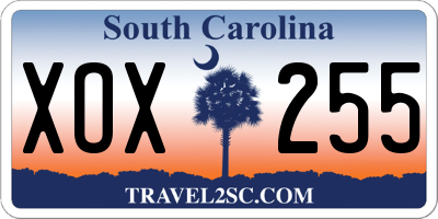 SC license plate XOX255
