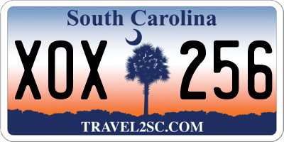 SC license plate XOX256