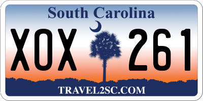 SC license plate XOX261