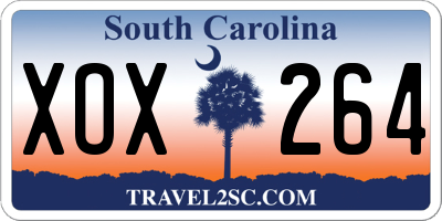 SC license plate XOX264