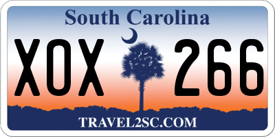 SC license plate XOX266
