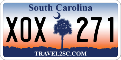 SC license plate XOX271