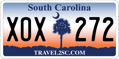 SC license plate XOX272