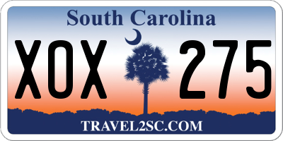 SC license plate XOX275