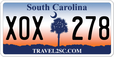 SC license plate XOX278