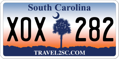 SC license plate XOX282