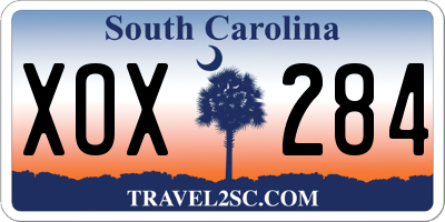 SC license plate XOX284
