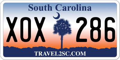 SC license plate XOX286
