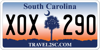 SC license plate XOX290