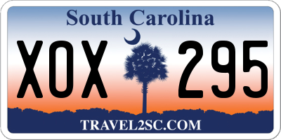 SC license plate XOX295
