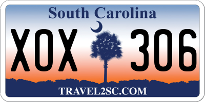 SC license plate XOX306