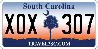 SC license plate XOX307