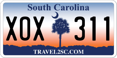 SC license plate XOX311