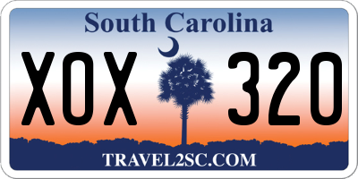 SC license plate XOX320