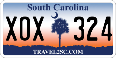 SC license plate XOX324