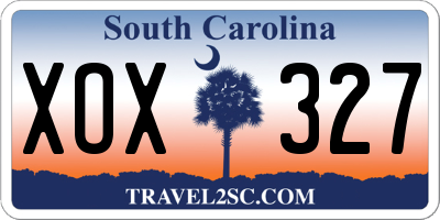 SC license plate XOX327