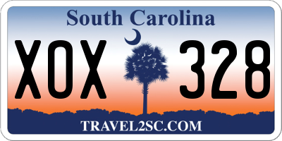SC license plate XOX328
