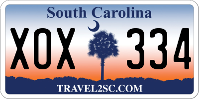 SC license plate XOX334