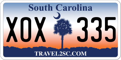 SC license plate XOX335