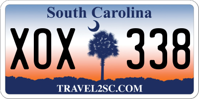 SC license plate XOX338