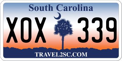 SC license plate XOX339
