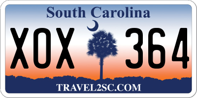 SC license plate XOX364