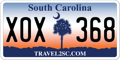 SC license plate XOX368