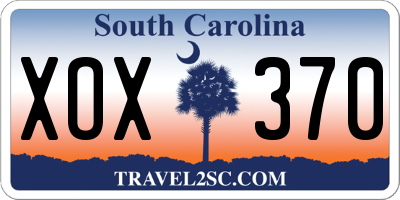 SC license plate XOX370