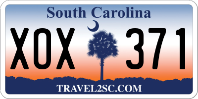 SC license plate XOX371
