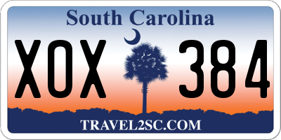 SC license plate XOX384