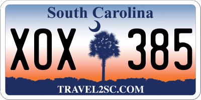 SC license plate XOX385