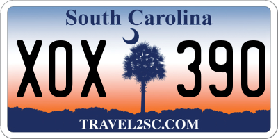 SC license plate XOX390