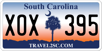 SC license plate XOX395